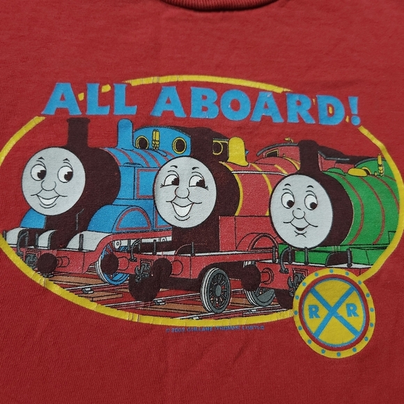 Vintage Kids Y2K Thomas The Train Cartoon Shirt  Sz Small TV Short Sleeve Top - Picture 3 of 8